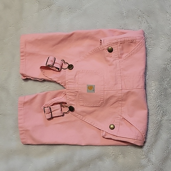 Carhartt Other - NEW: Pink 18 Months Carharrt Overalls with heart buttons